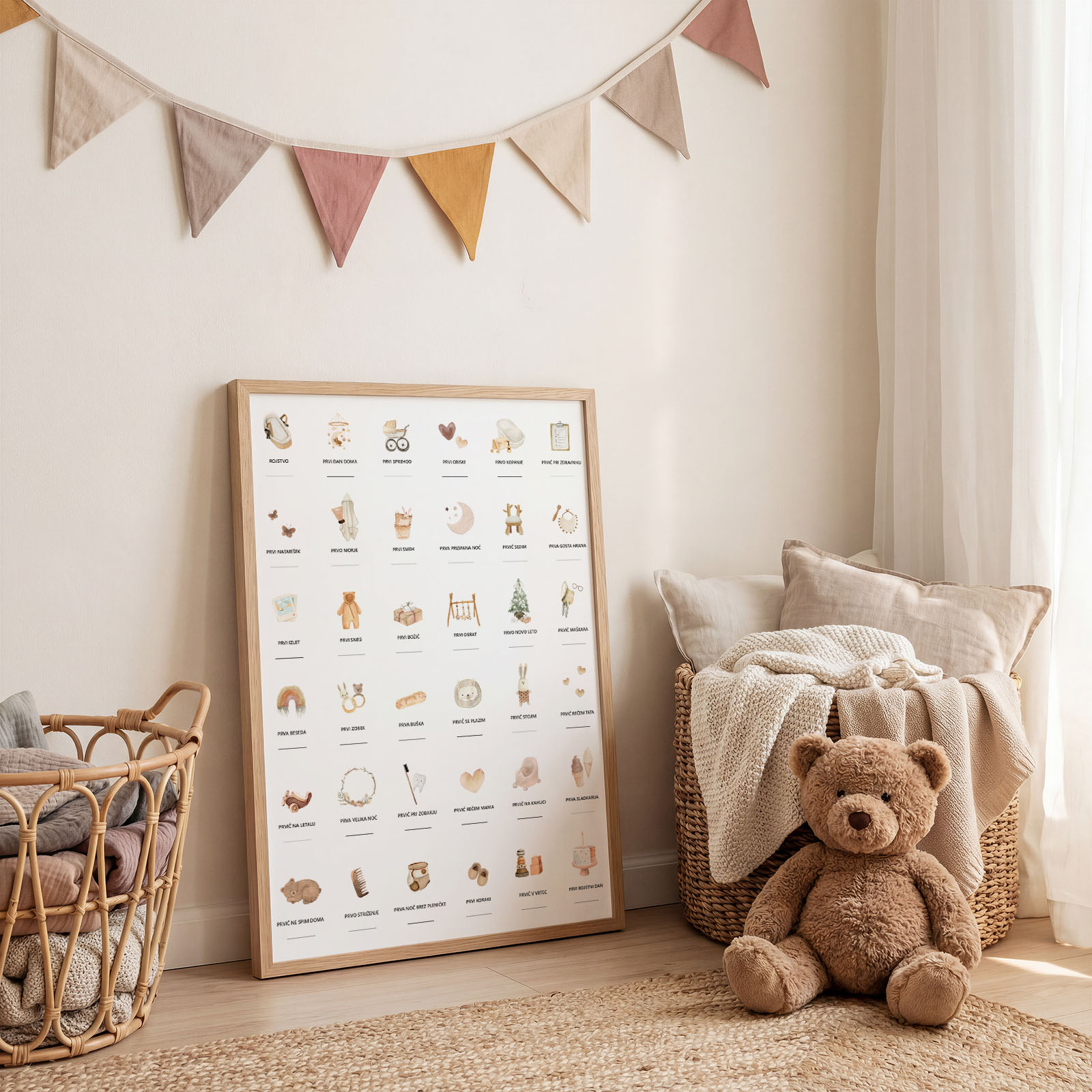 Plakat za otroško sobo - Prvi mejniki - slika 2