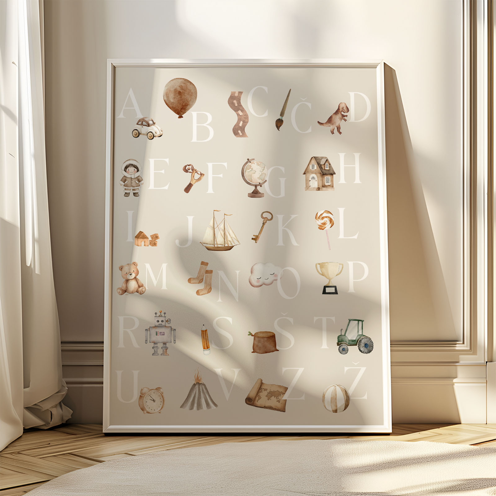 Poučni plakat za otroke – abeceda in števila