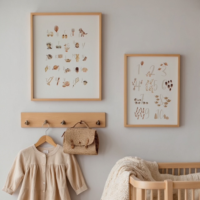 Poučni plakat za otroško sobo – abeceda in števila - Vanja in lev