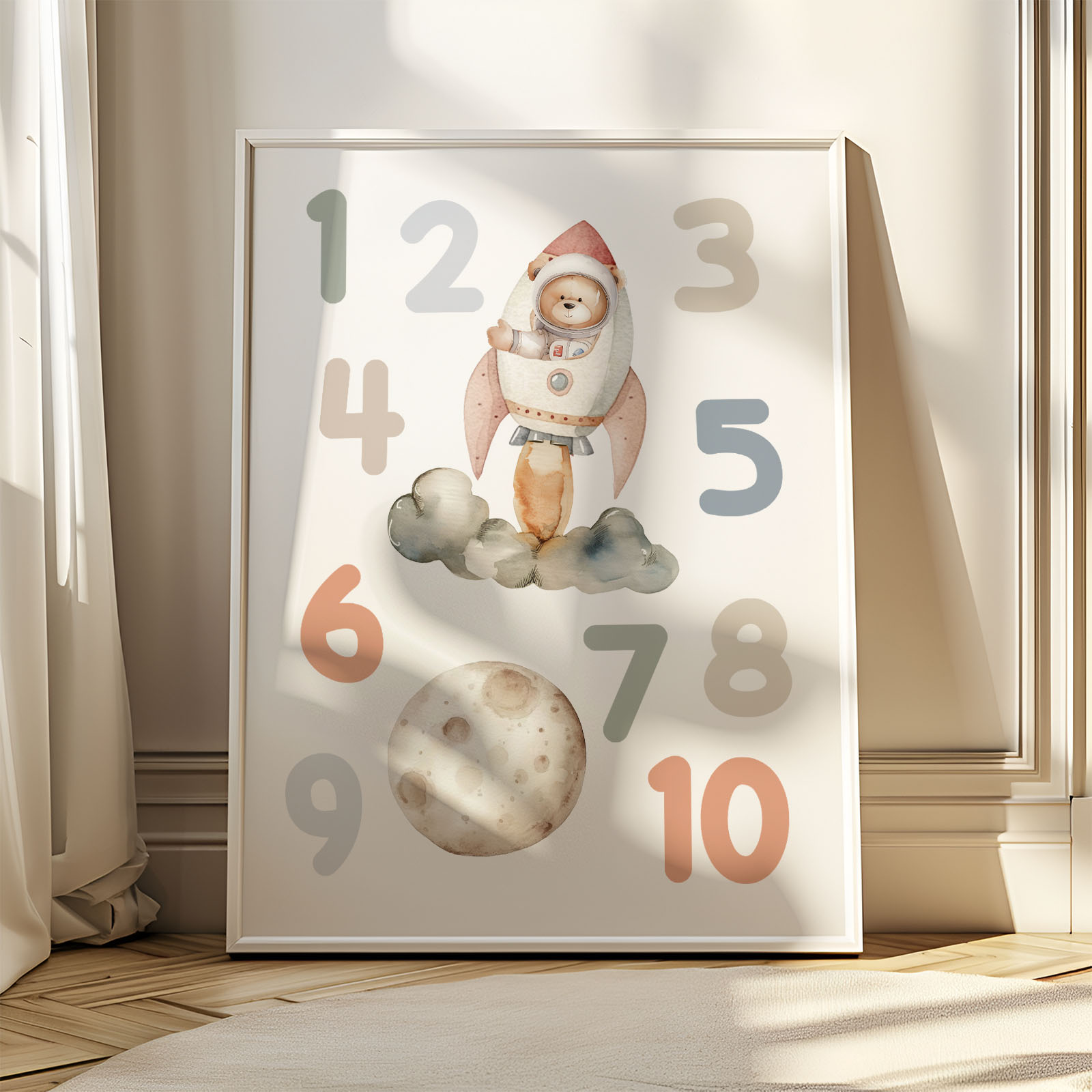Poučni plakat abeceda in številke za otroško sobo - Vesolje - slika 2