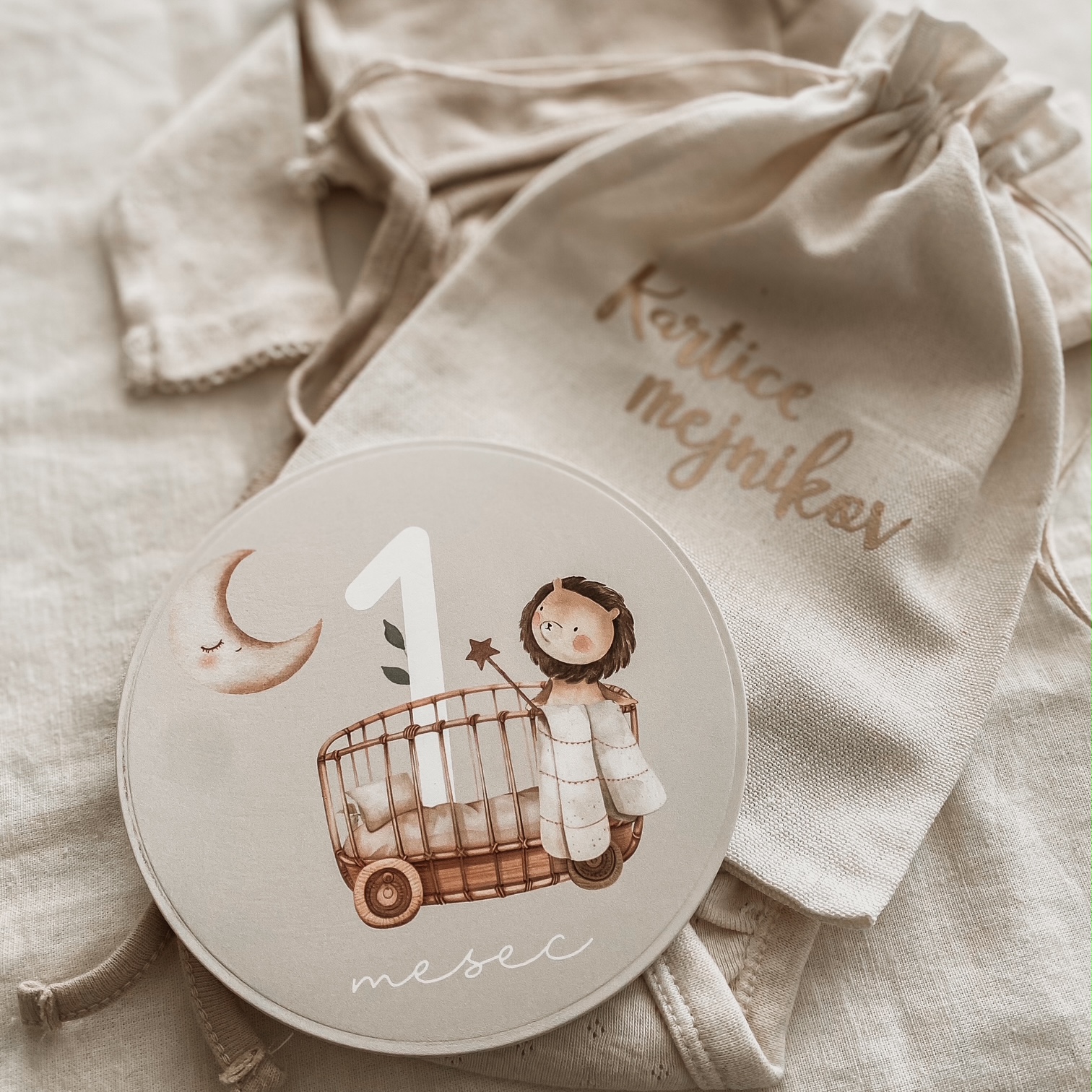 Kartice mejnikov 1–12 mesec – komplet kartic za fotografiranje dojenčka