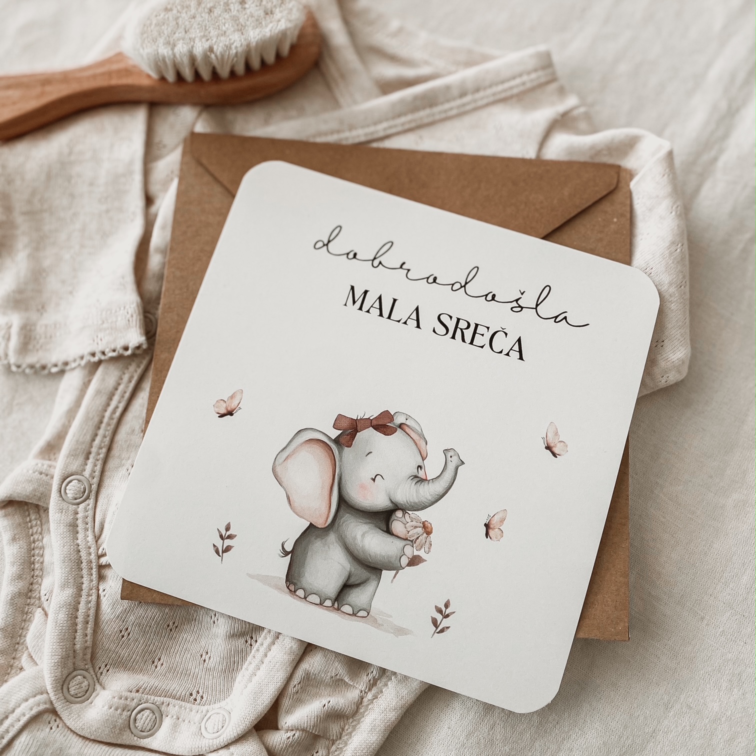 Čestitka ob rojstvu - Slonček