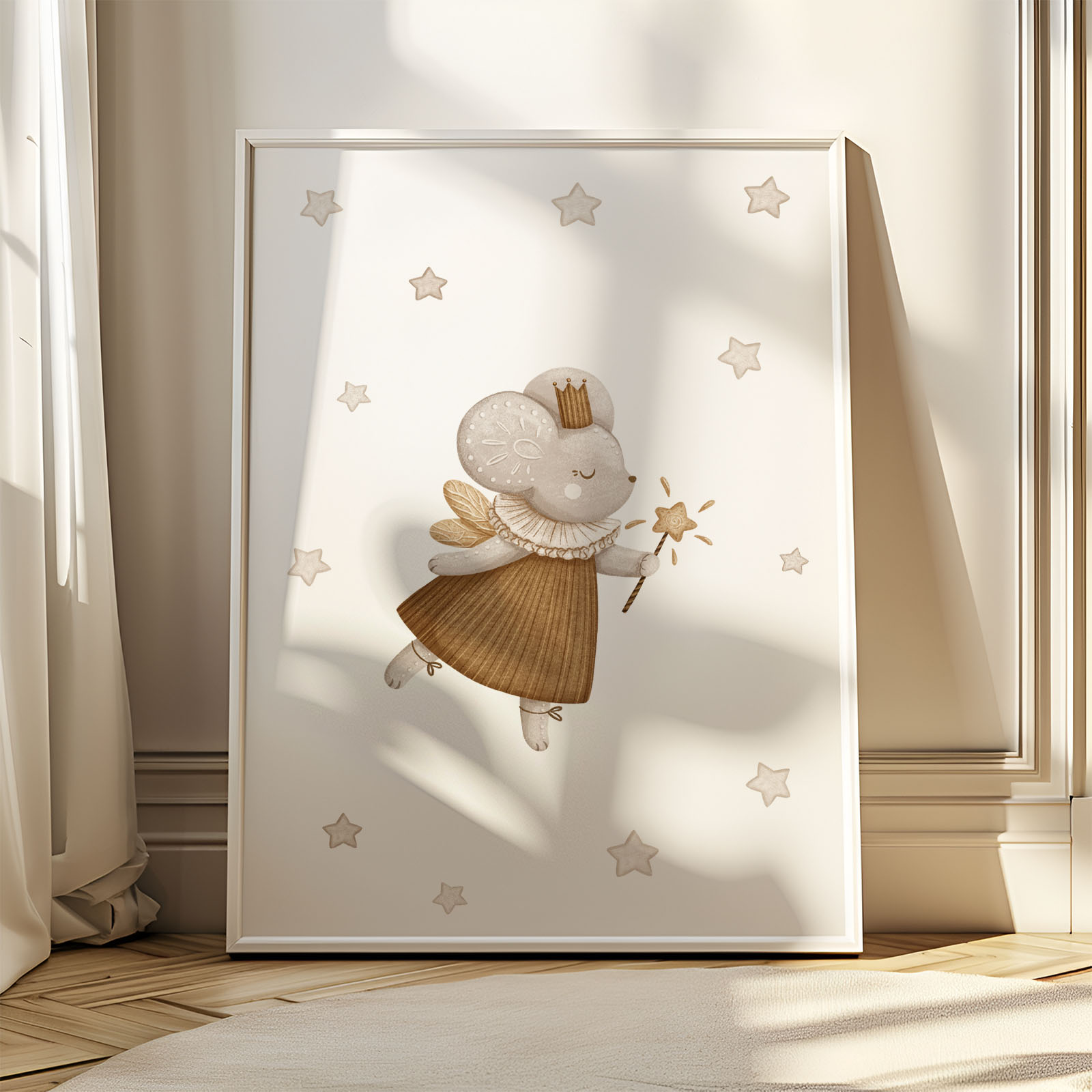 Dekorativni plakat za otroško sobo – nežen stenski dekor za otroke - Vanja in lev