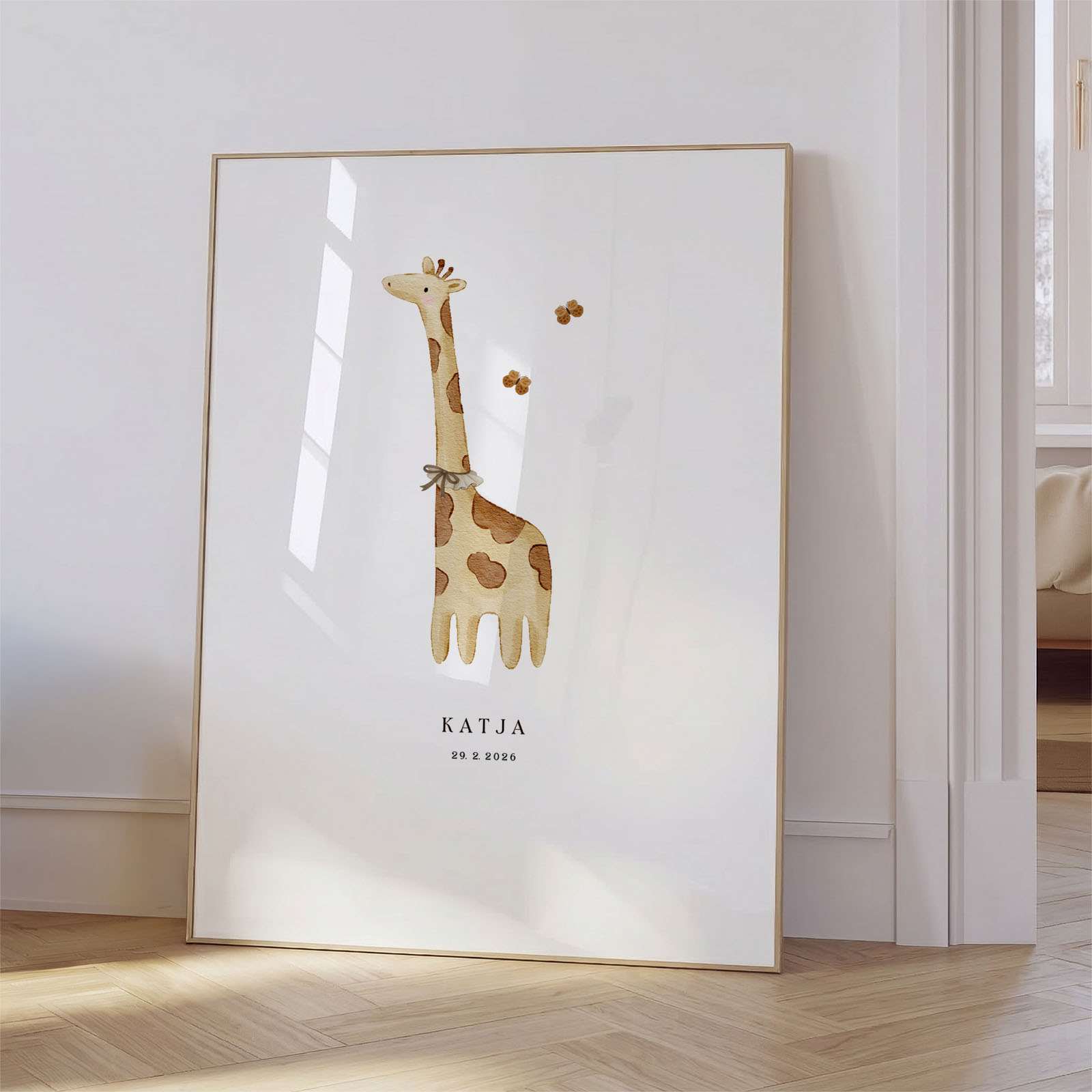 Plakat z rojstnimi podatki - Safari živali - slika 3