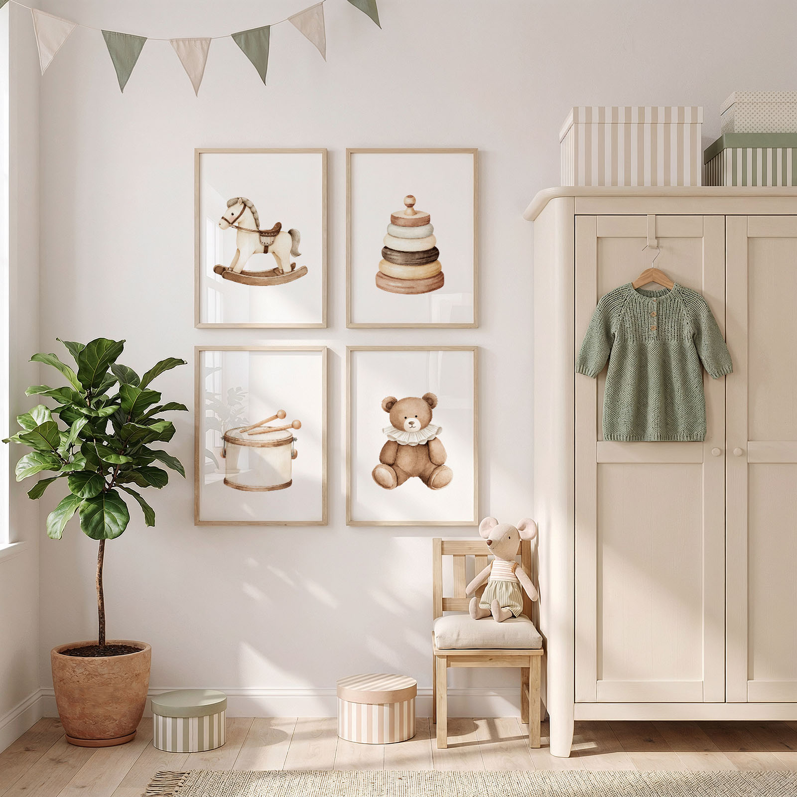 Dekorativni plakat za otroško sobo – nežen stenski napis - Vanja in lev