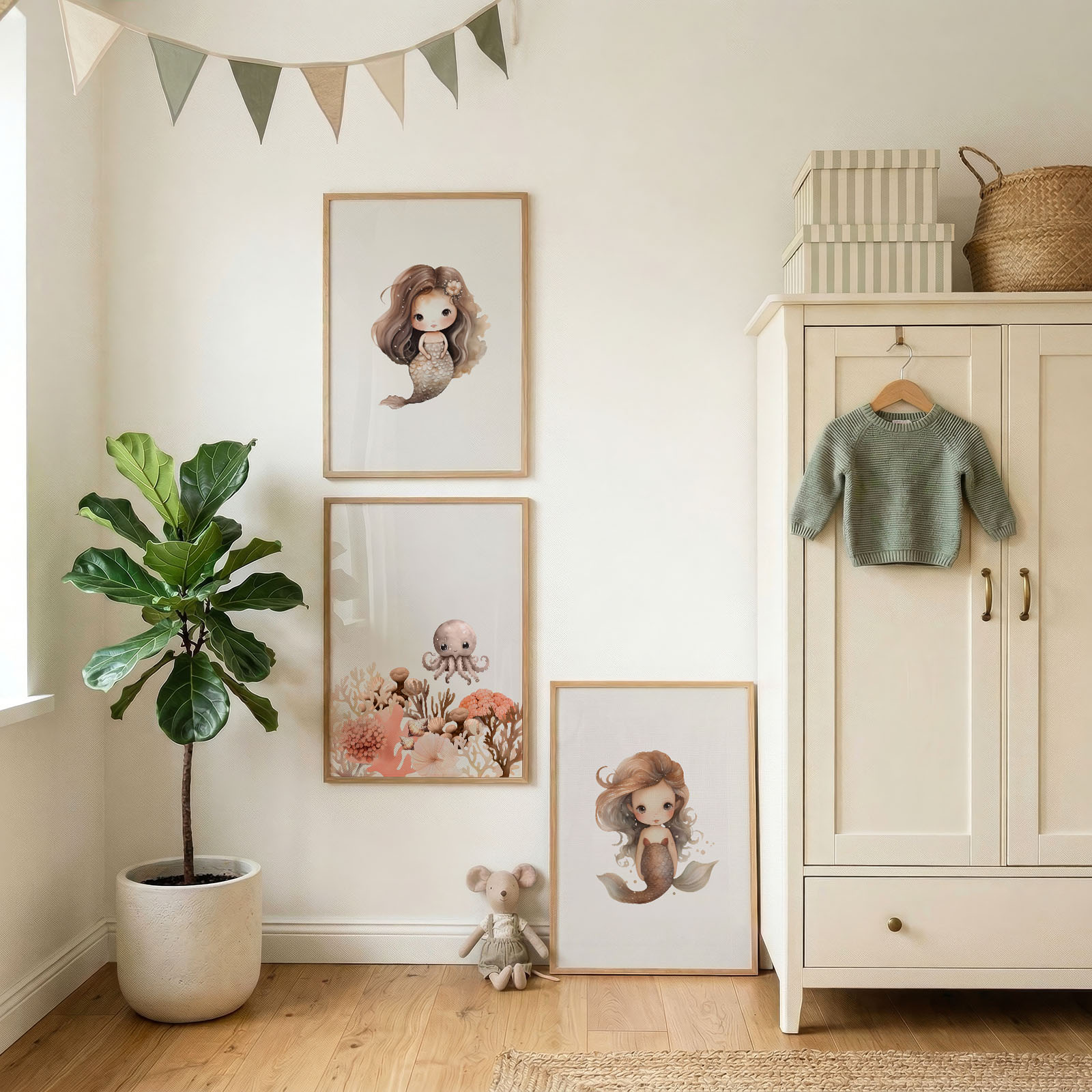 Dekorativni plakat za otroško sobo – nežen stenski napis - Vanja in lev