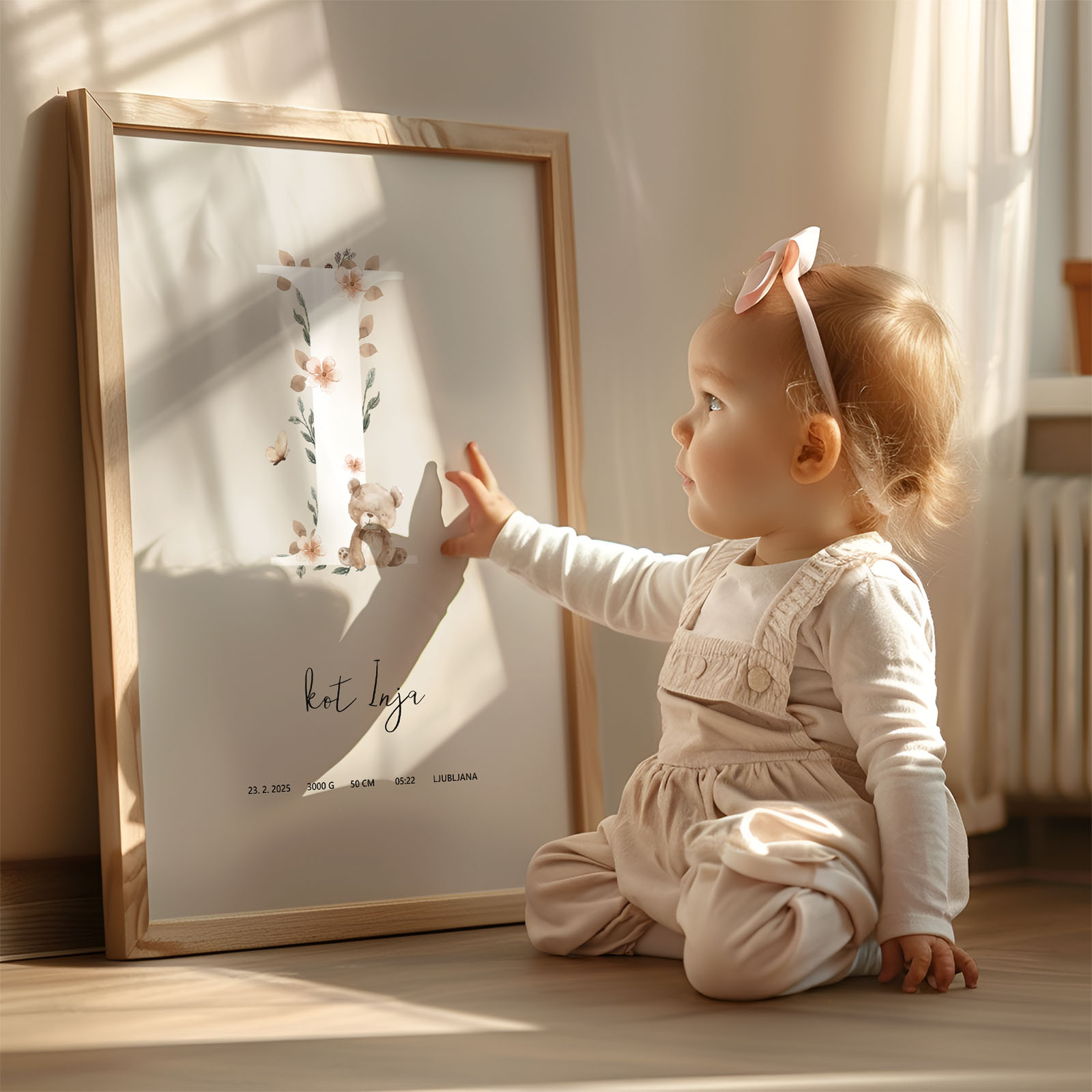 Plakat z inicialko in rojstnimi podatki - Gozdne živali - slika 4
