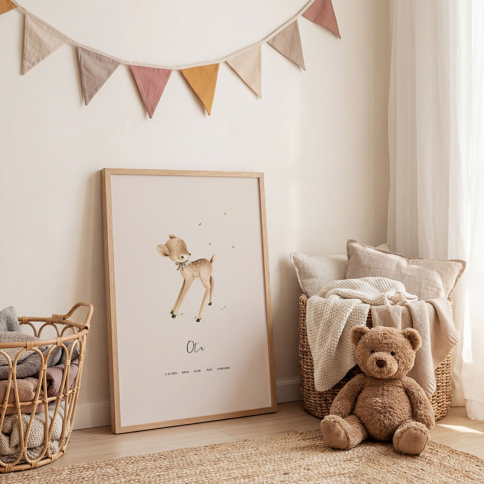 Plakat z rojstnimi podatki - Bambi