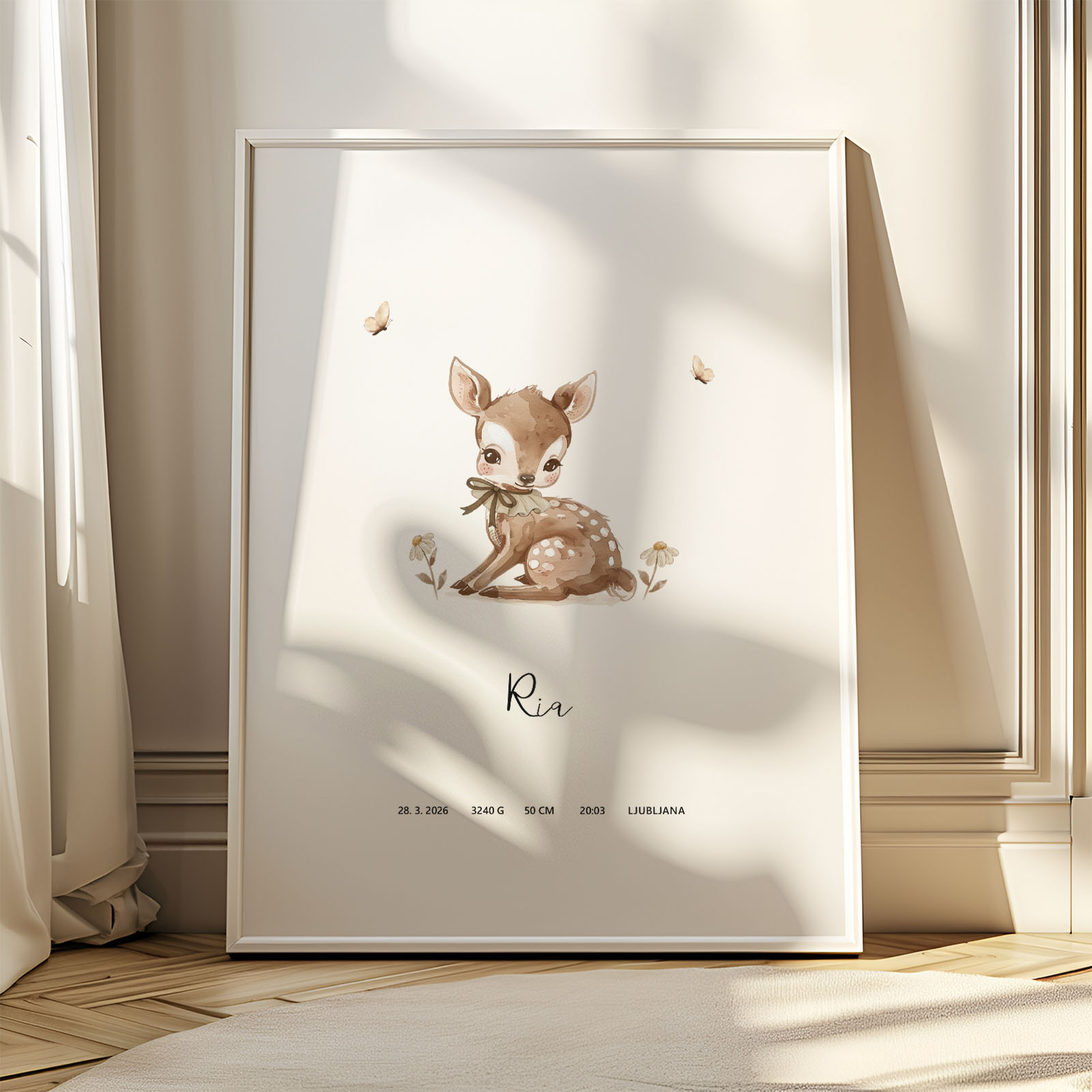 Plakat z rojstnimi podatki - Gozdne živali - slika 5