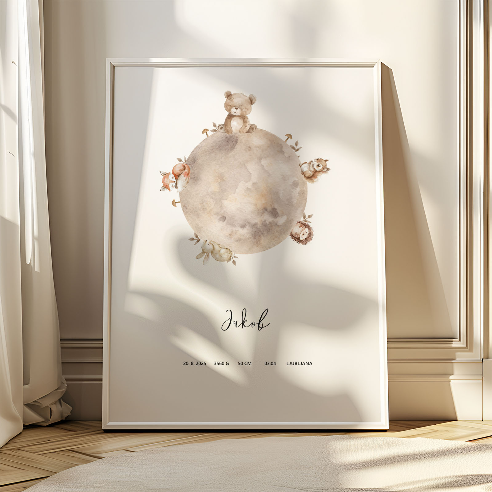 Rojstni print "svet in gozdne živali"