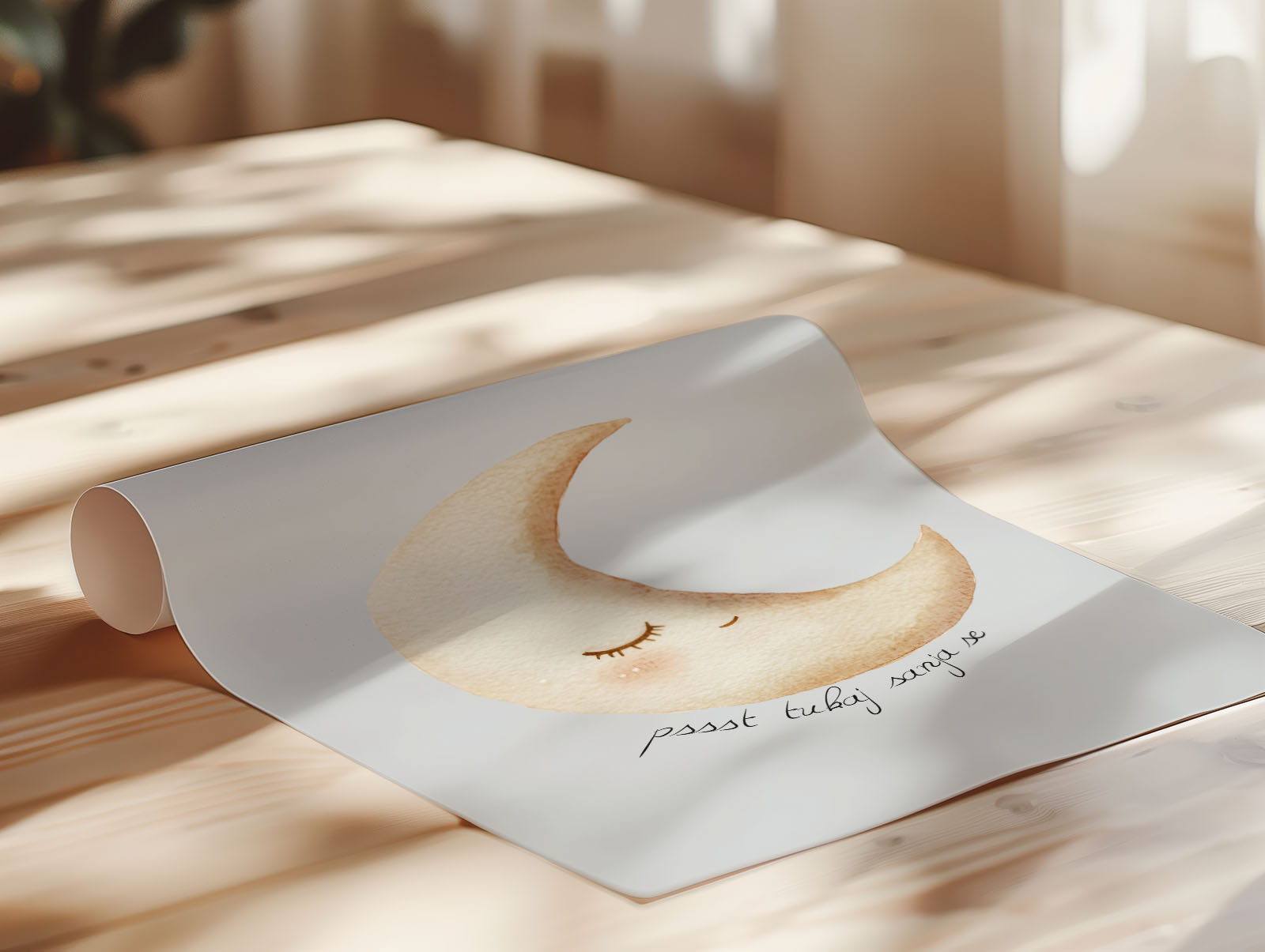 Dekorativni plakat z napisom za otroško sobo – nežen stenski napis - Vanja in lev