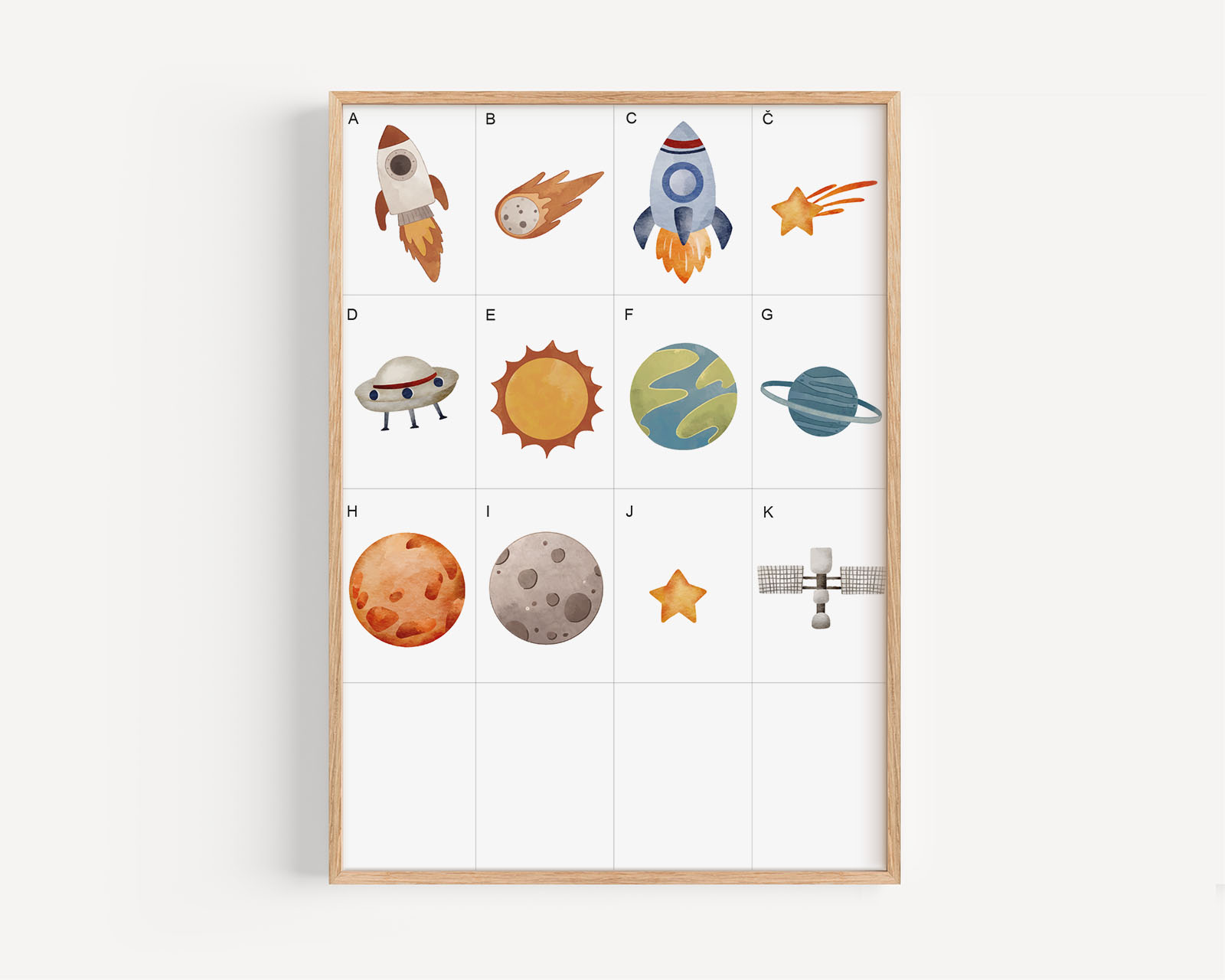 Plakat z inicialko za otroško sobo – Vesolje - slika 5