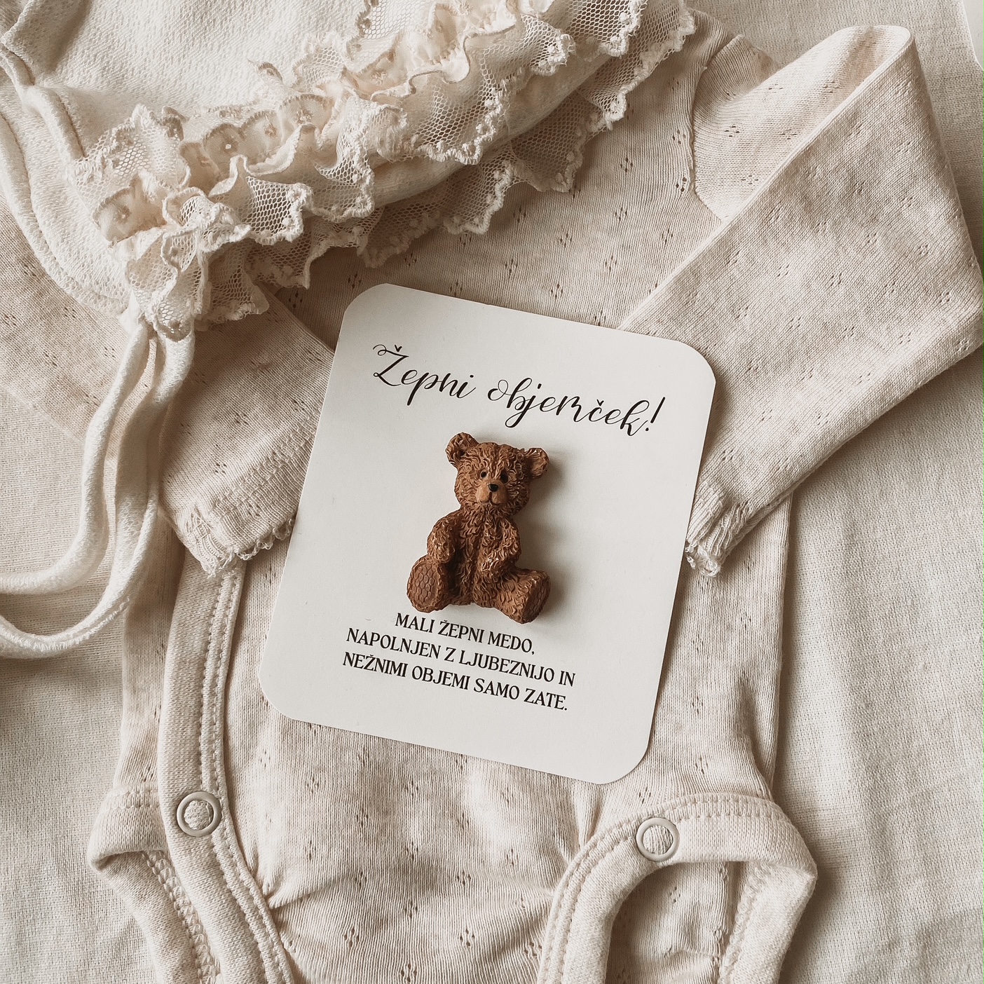 Žepni objemček za srečo - medo
