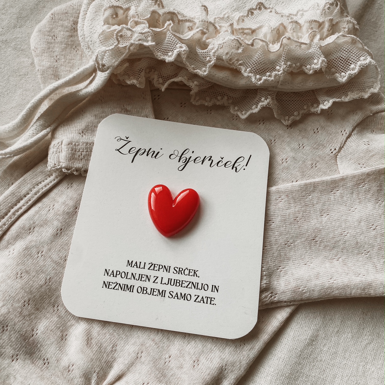 Žepni objemček za srečo - srček