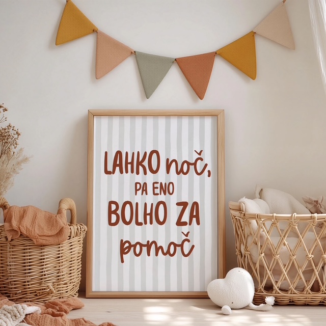 Dekorativni plakat za otroško sobo - Bolho za lahko noč