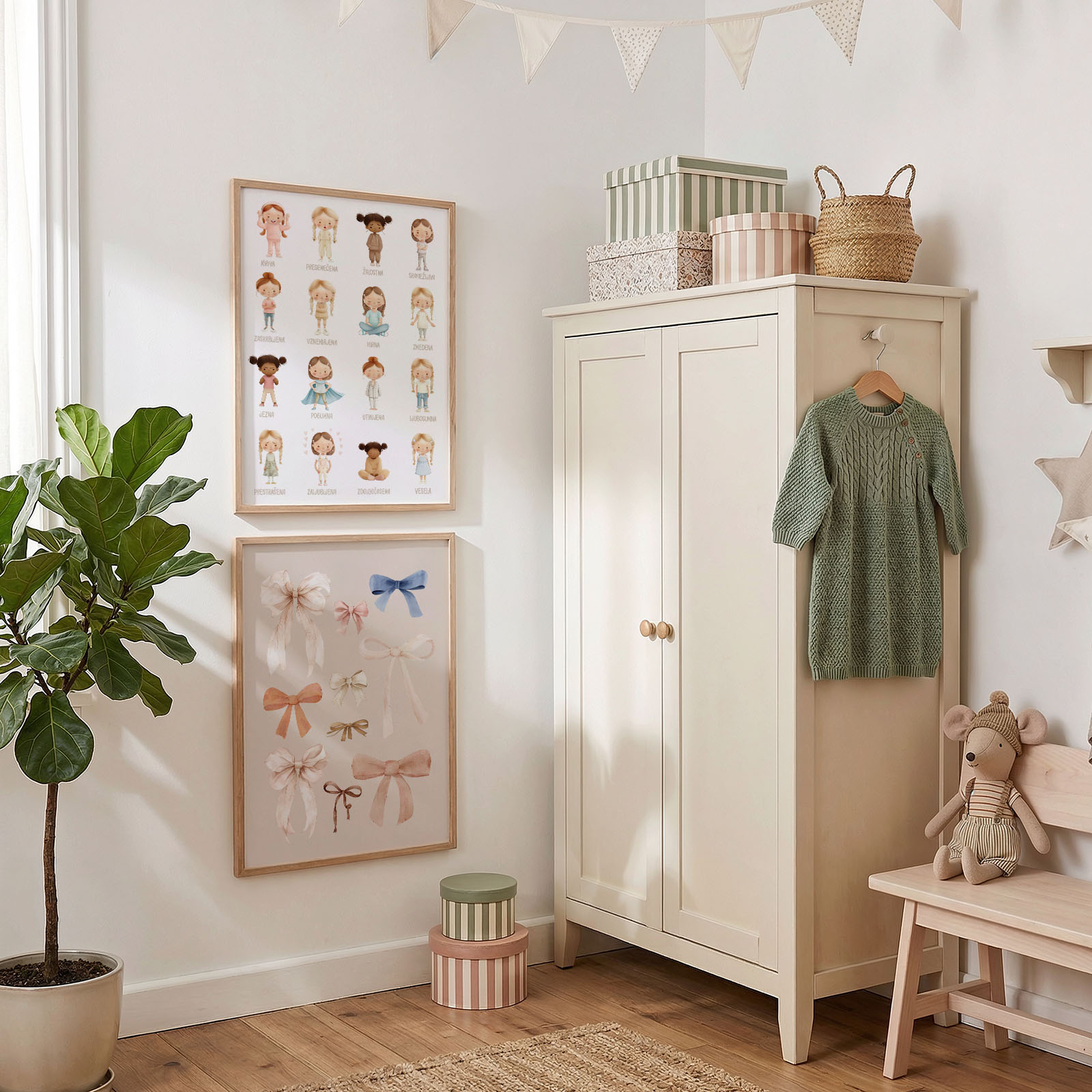 Poučni plakat za otroško sobo – moja čustva - Vanja in lev