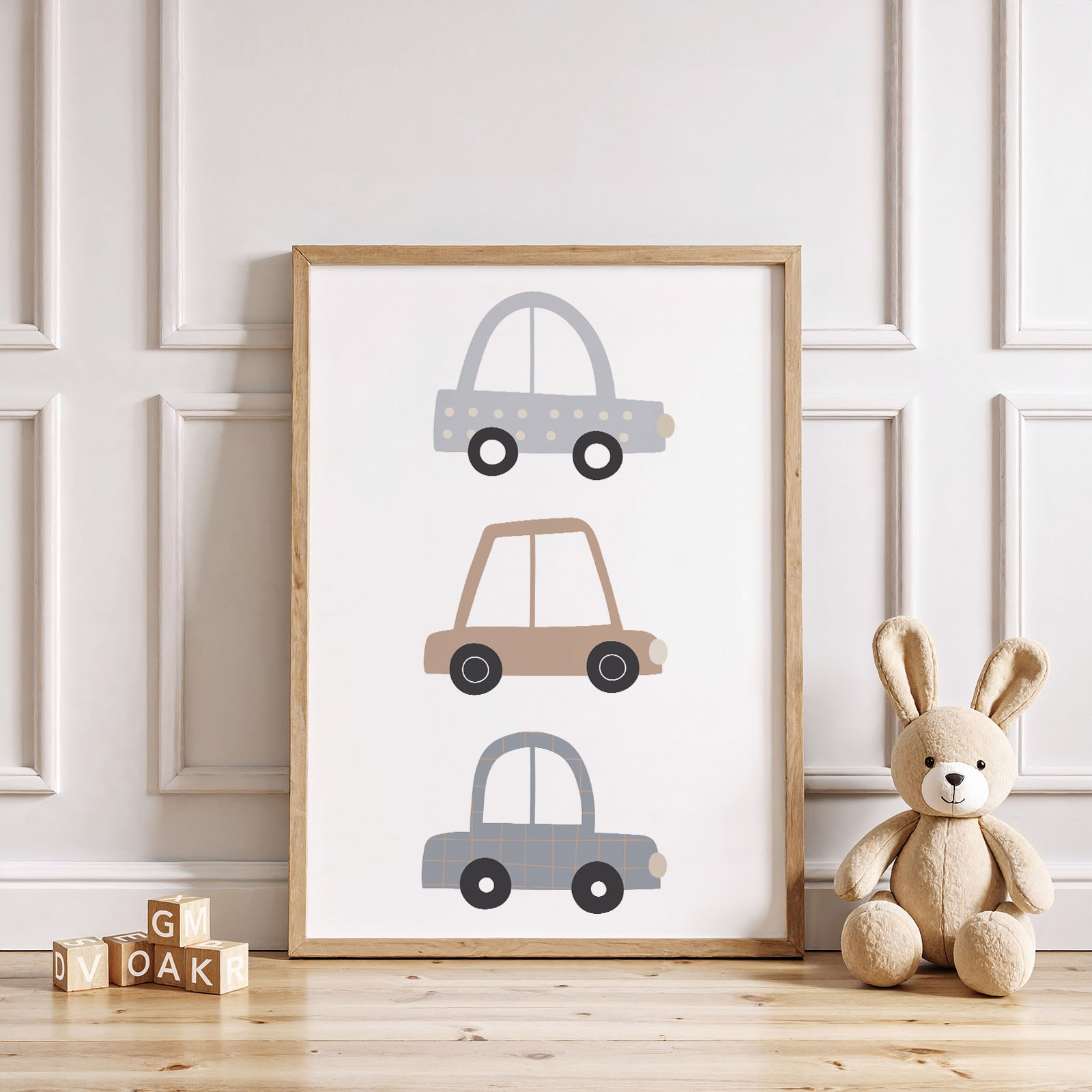 Dekorativni plakat Avtomobili za otroško sobo - Vanja in lev