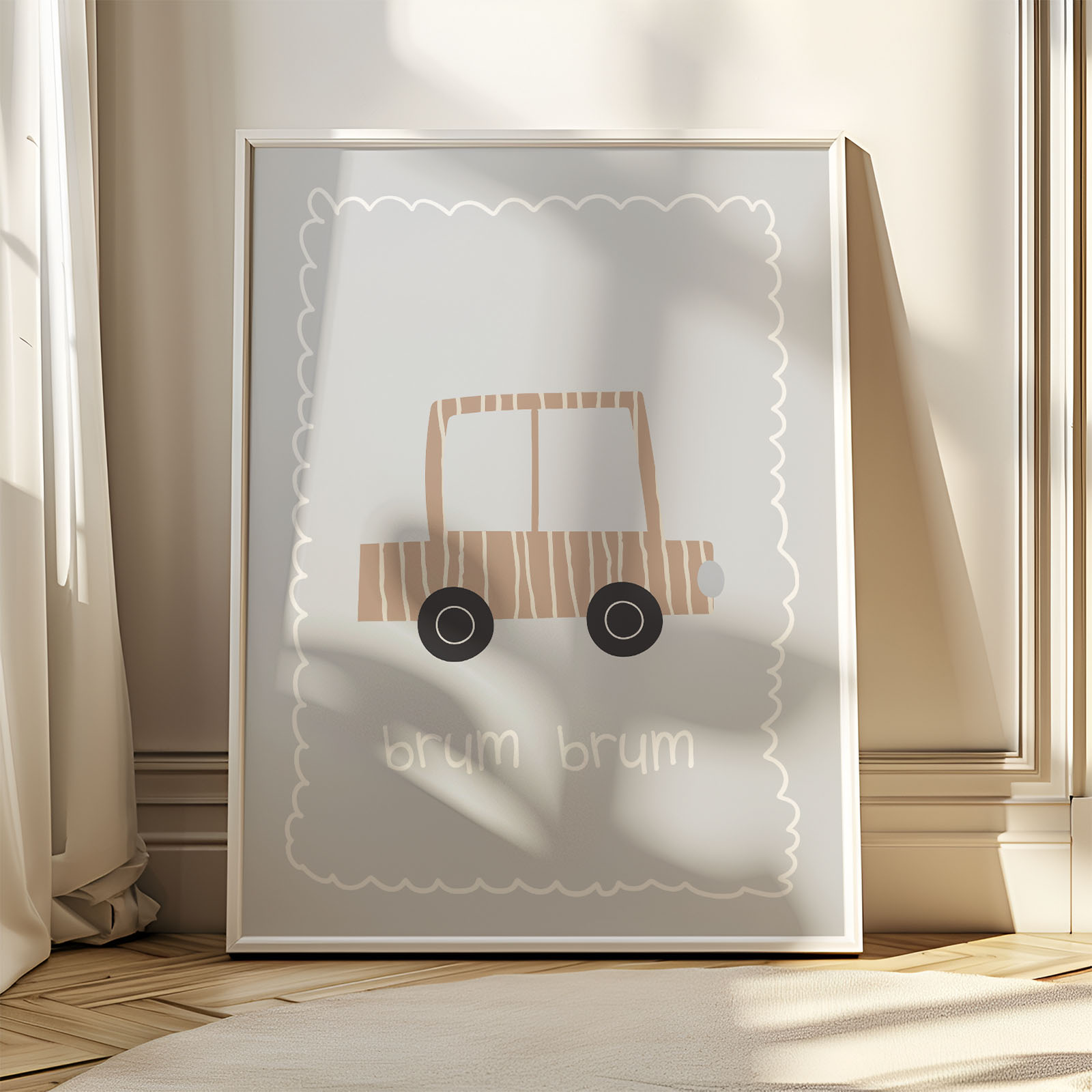 Dekorativni plakat Avtomobili za otroško sobo - Vanja in lev