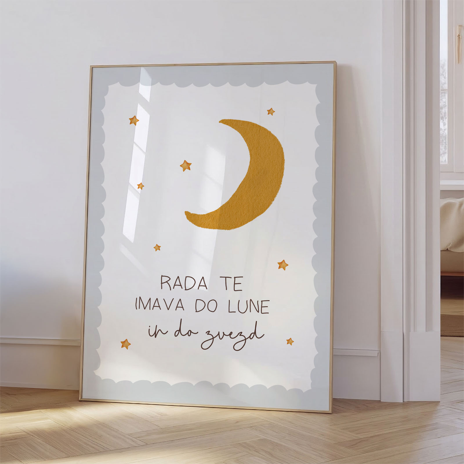 Dekorativni plakat za otroško sobo - Rada te imava...