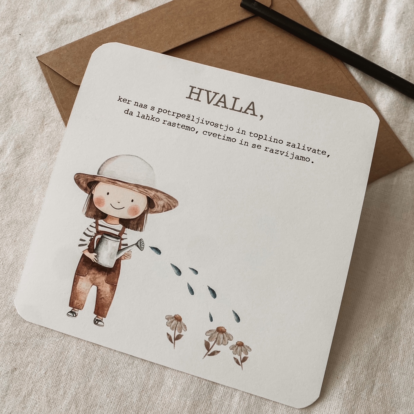 Čestitka za vzgojiteljico ali učiteljico - Cvetlice