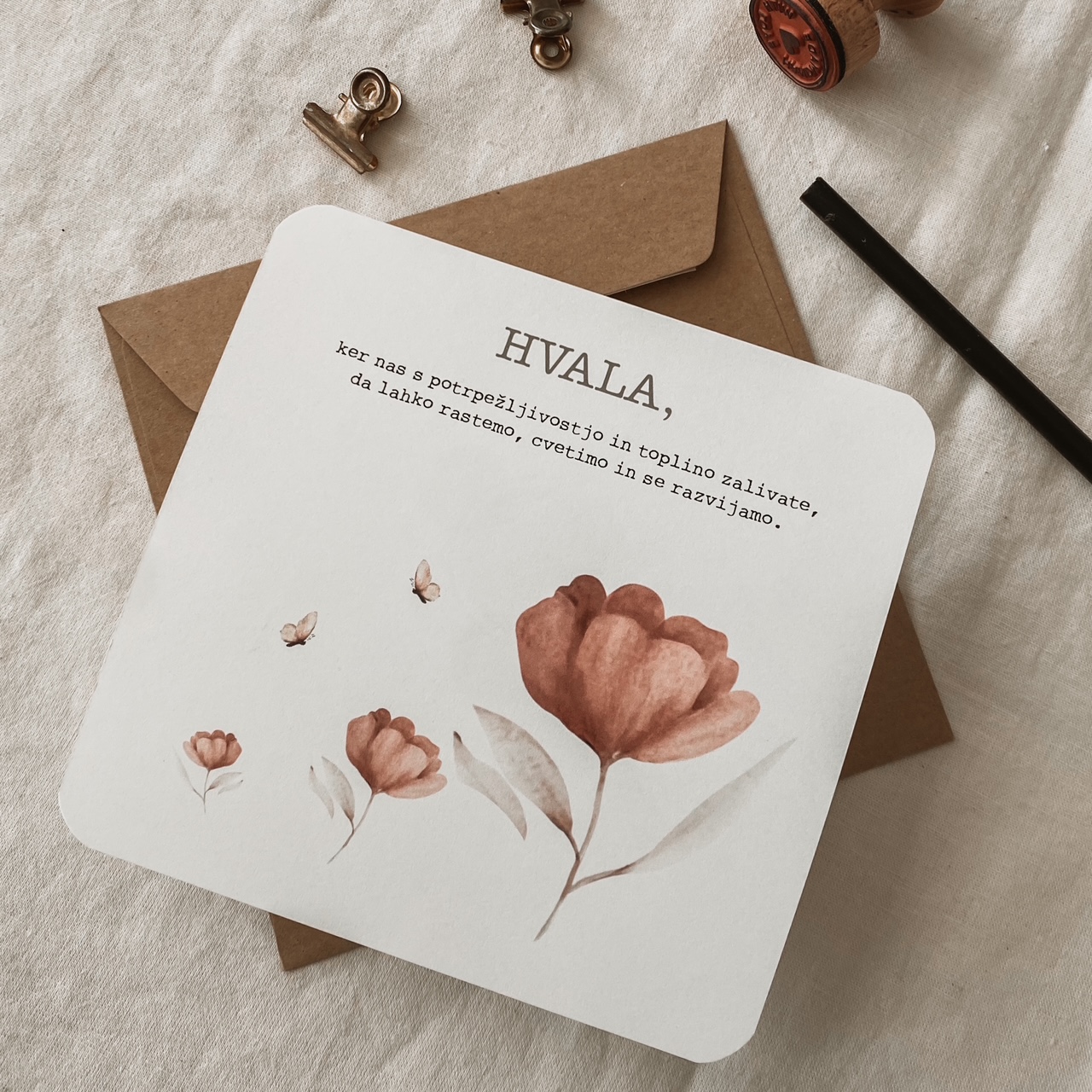 Čestitka za vzgojiteljico ali učiteljico - Rastemo skupaj