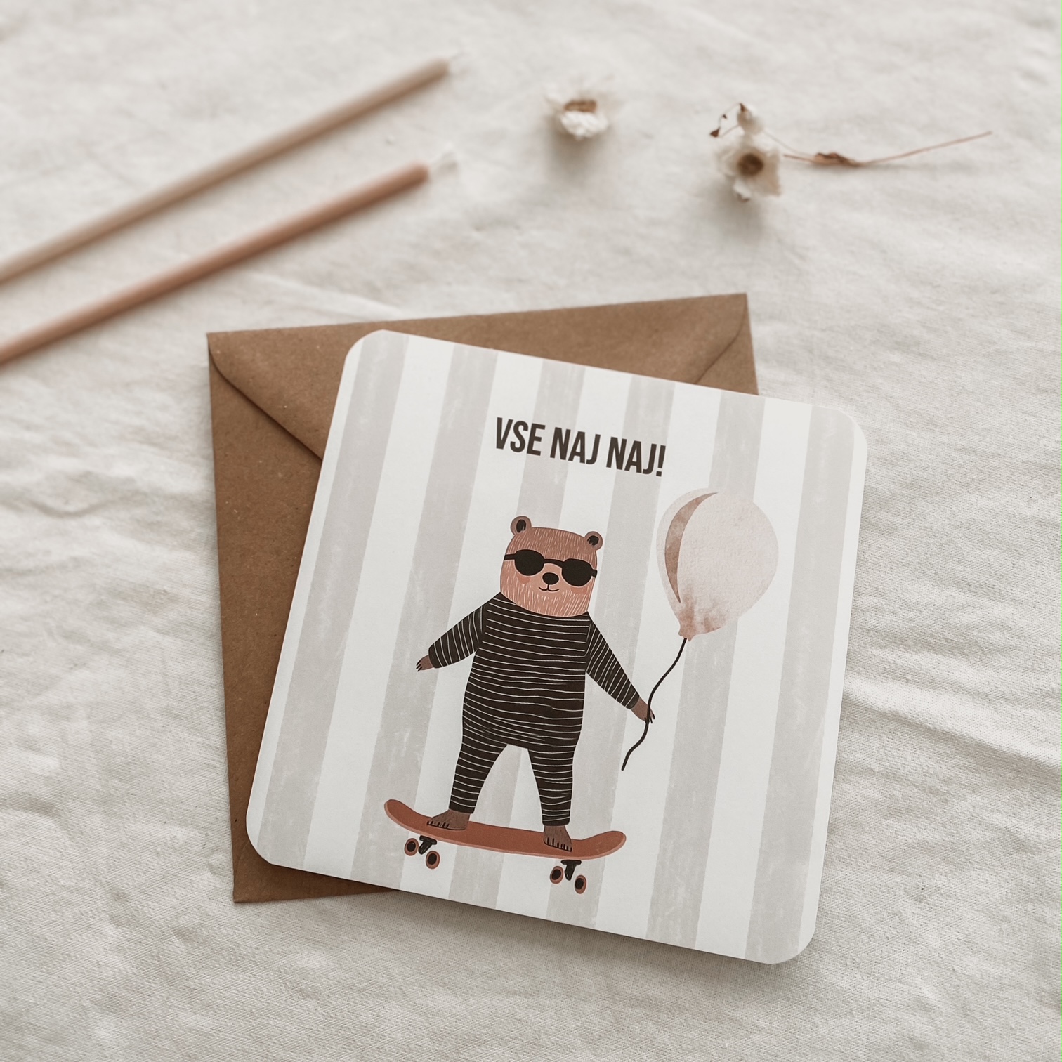 Čestitka za rojstni dan otroška - Vanja in lev