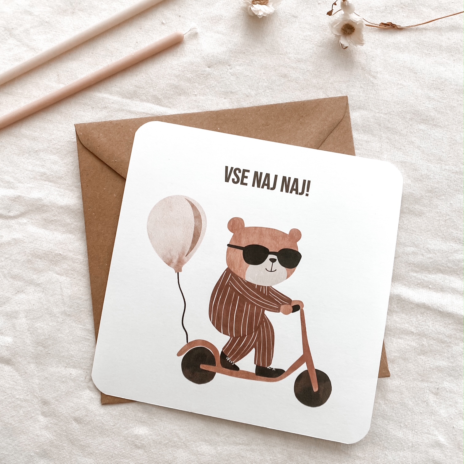 Čestitka za rojstni dan otroška - Vanja in lev