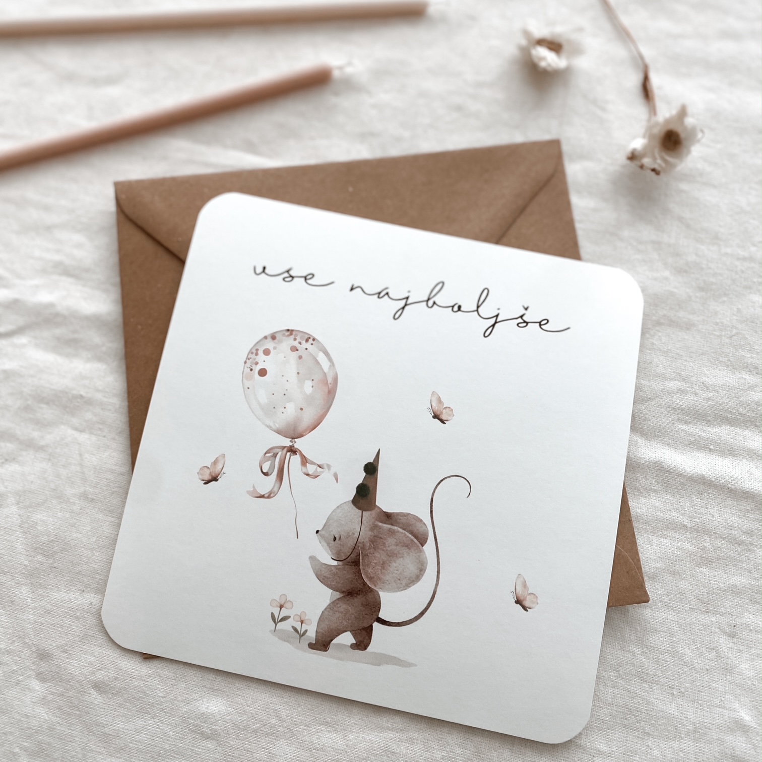 Čestitka za rojstni dan otroška - Vanja in lev