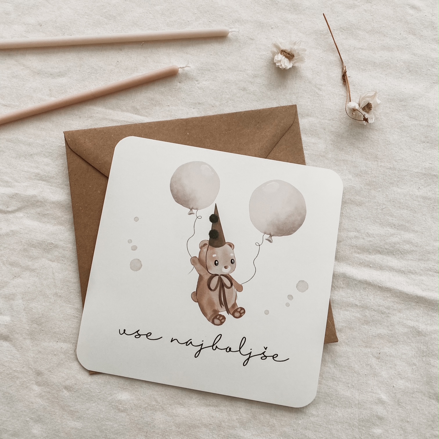 Čestitka za rojstni dan otroška - Vanja in lev