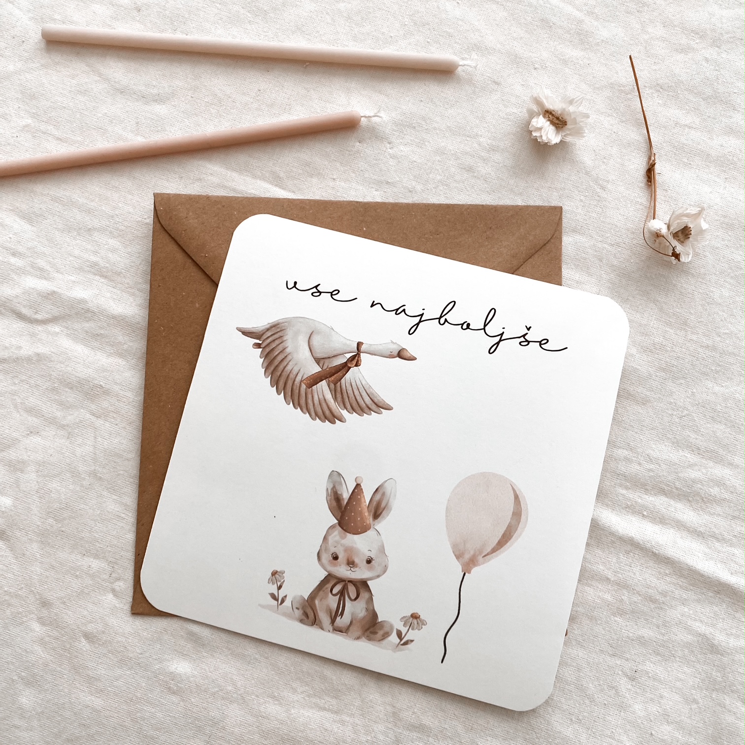 Čestitka za rojstni dan otroška - Vanja in lev