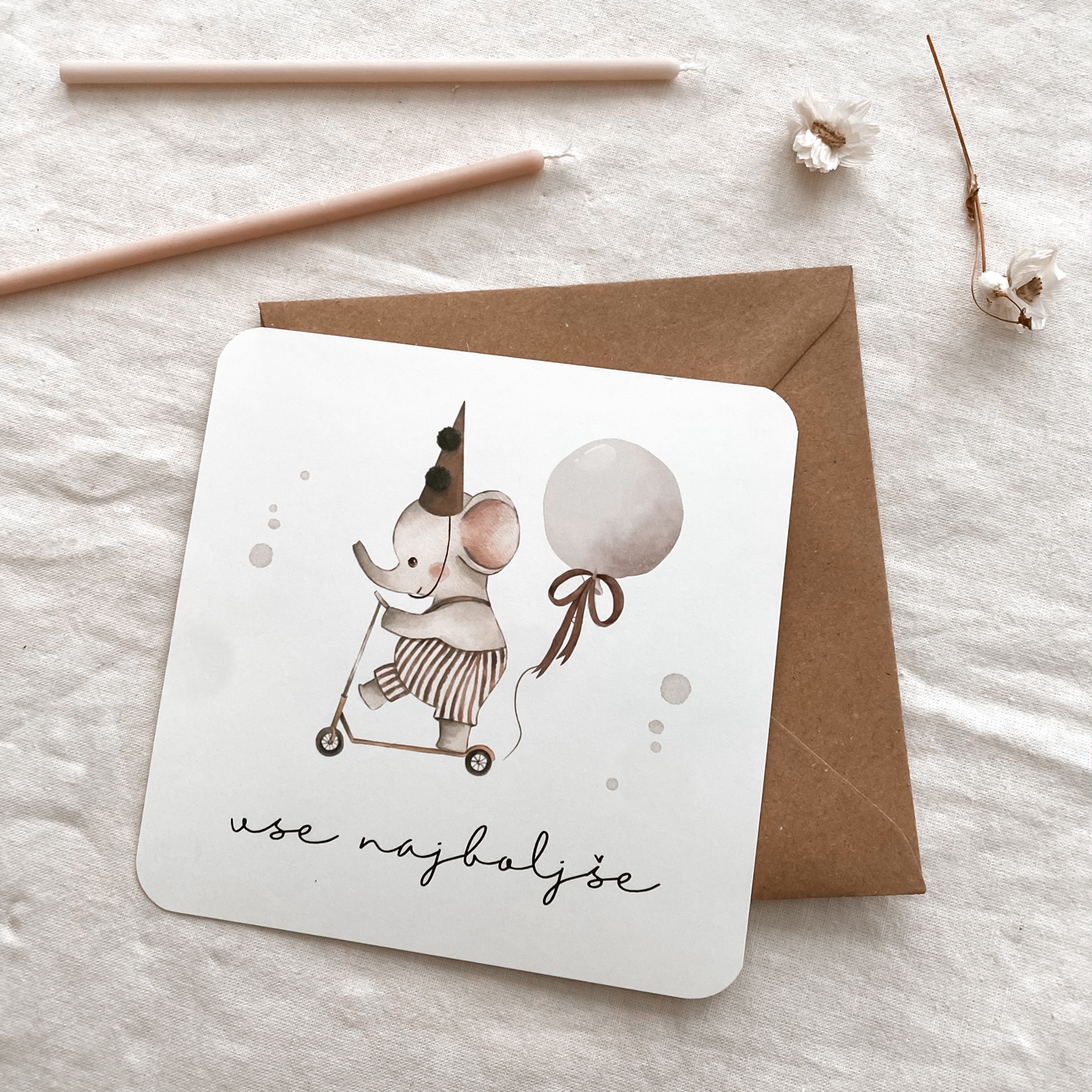 Čestitka za rojstni dan otroška - Vanja in lev