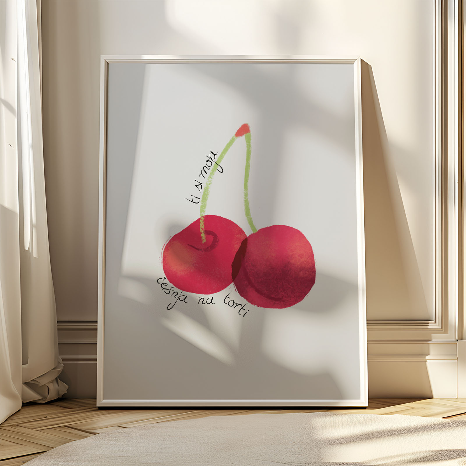 Dekorativni plakat z napisom za otroško sobo – nežen stenski napis - Vanja in lev