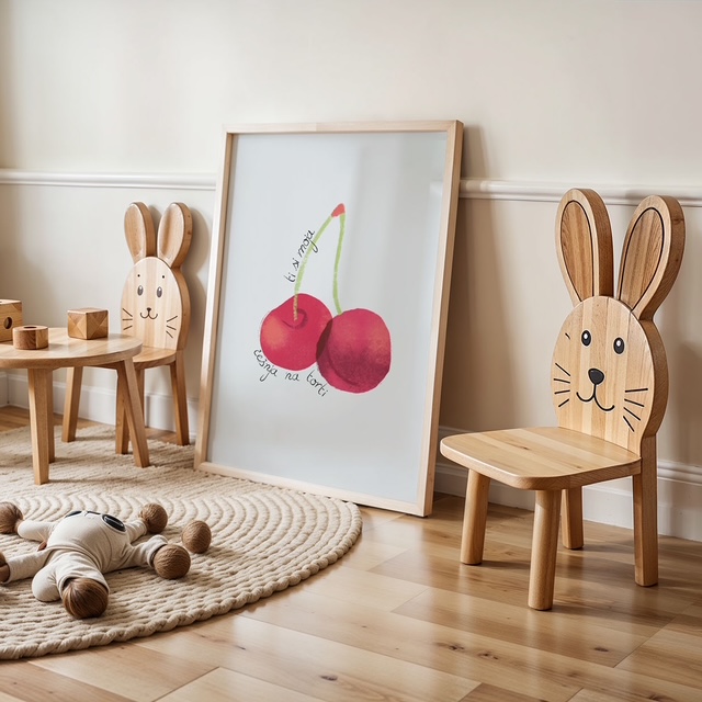 Dekorativni plakat z napisom za otroško sobo – nežen stenski napis - Vanja in lev