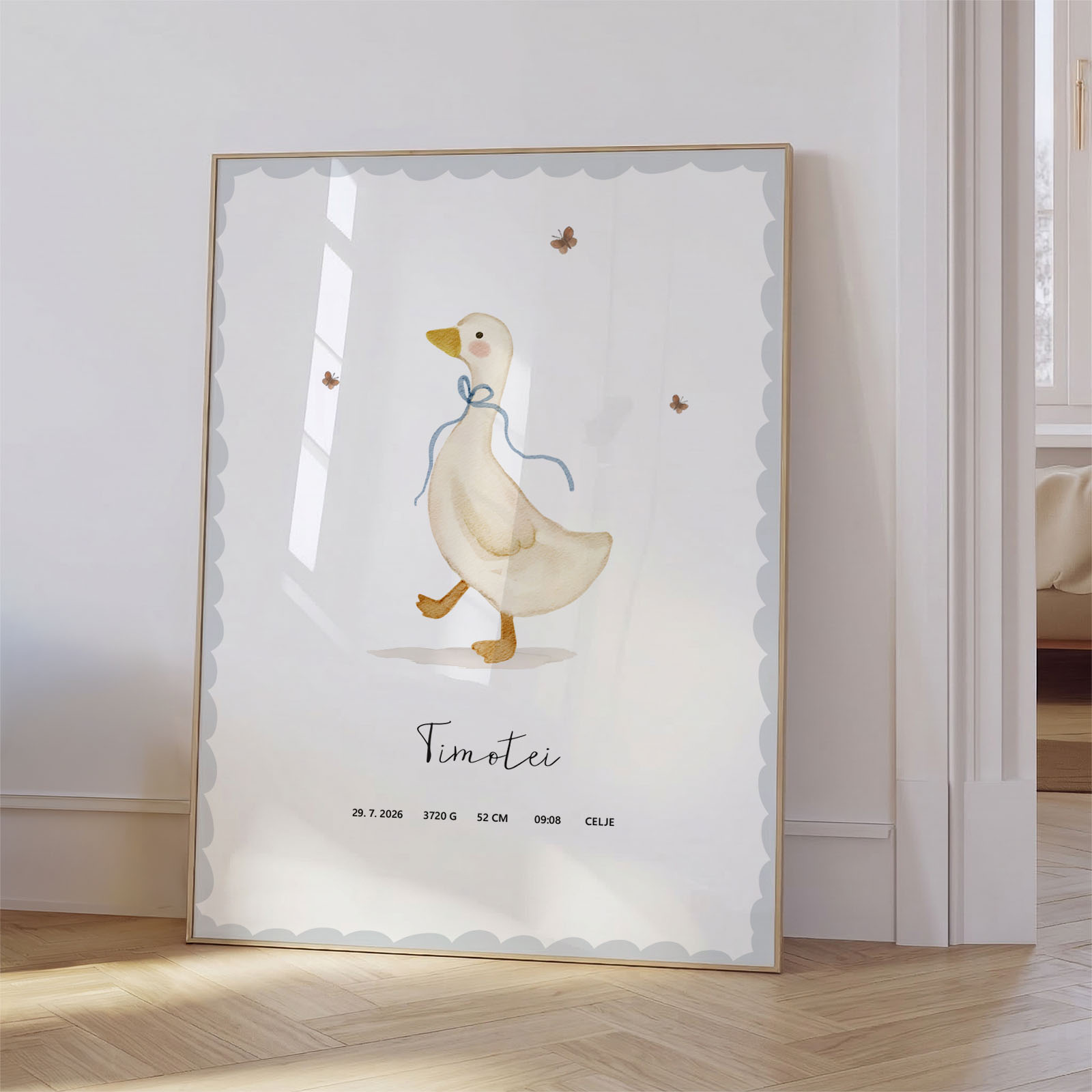 Plakat z rojstnimi podatki - Ljubka goska - slika 2