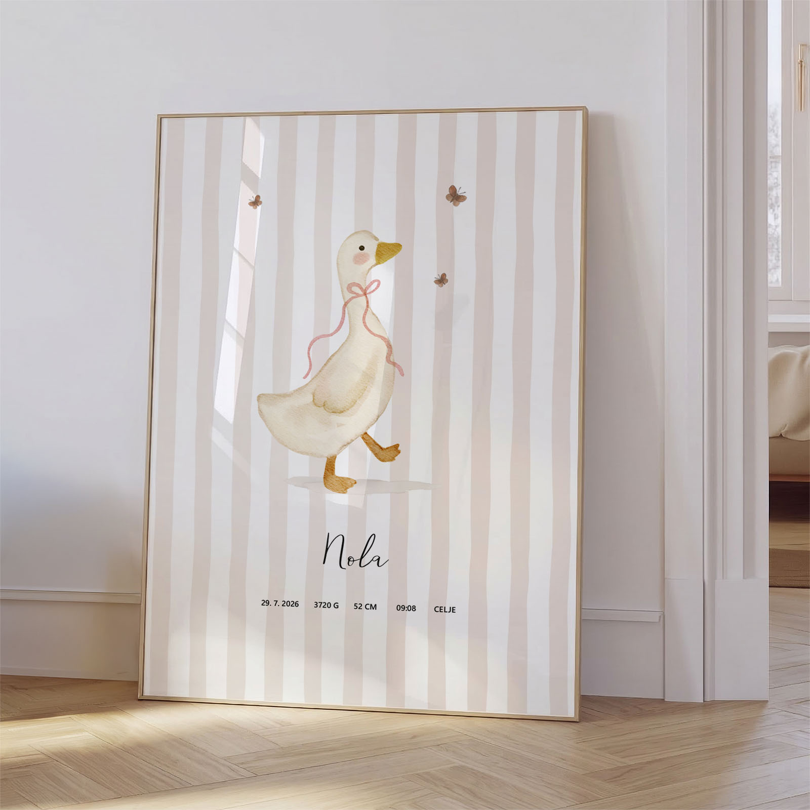 Plakat z rojstnimi podatki - Ljubka goska - slika 3