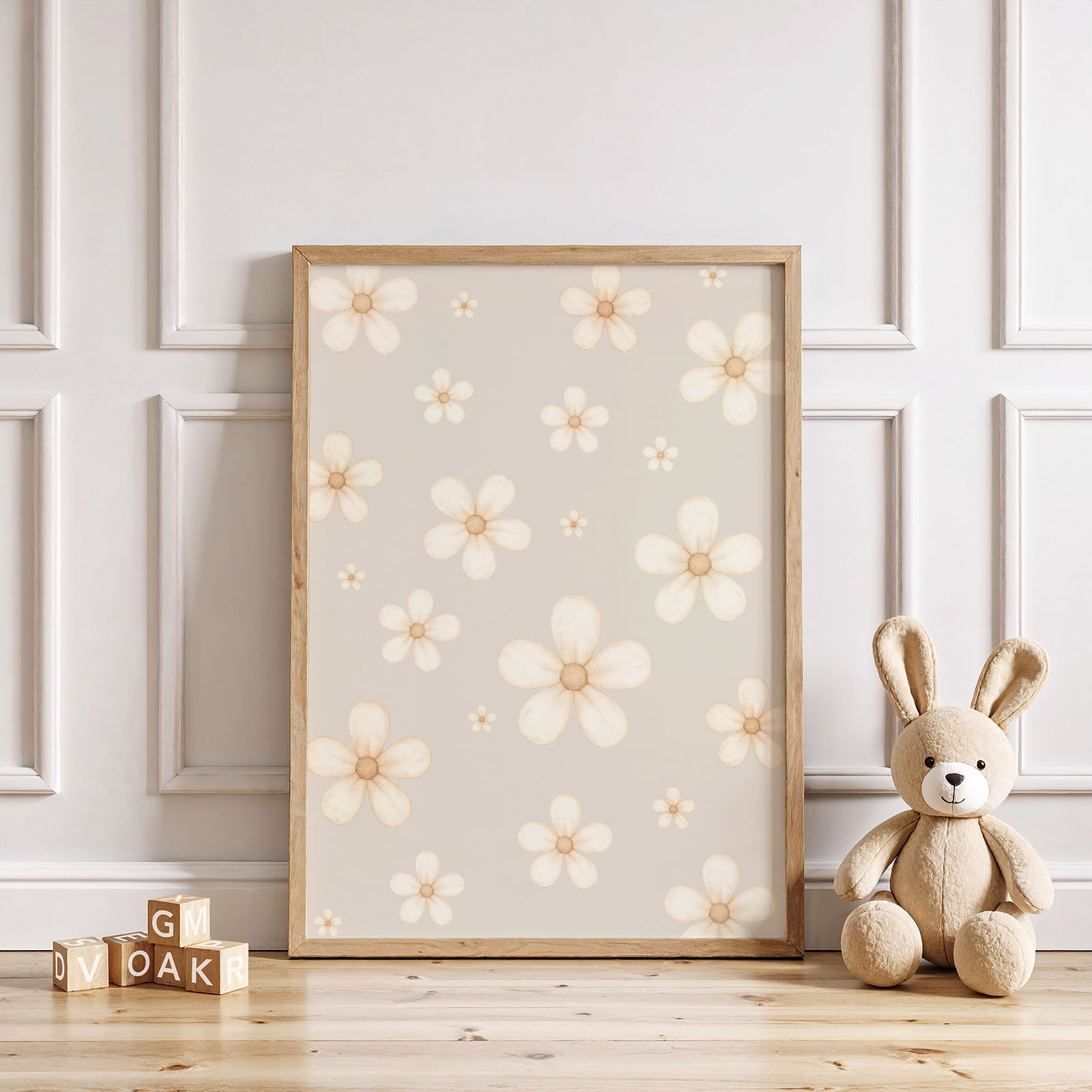 Dekorativni plakat za otroško sobo Marjetice - Vanja in lev