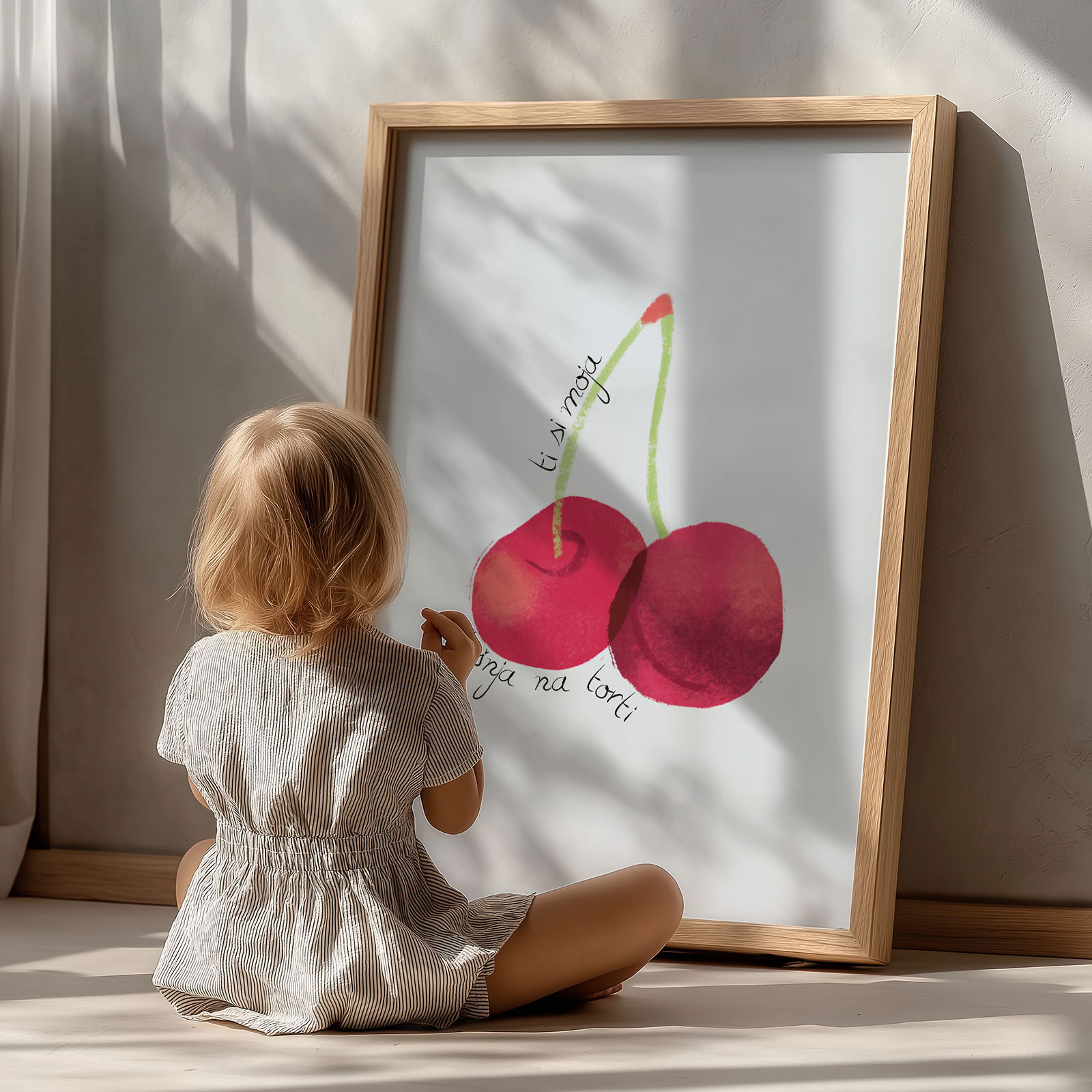 Dekorativni plakat z napisom za otroško sobo – nežen stenski napis - Vanja in lev