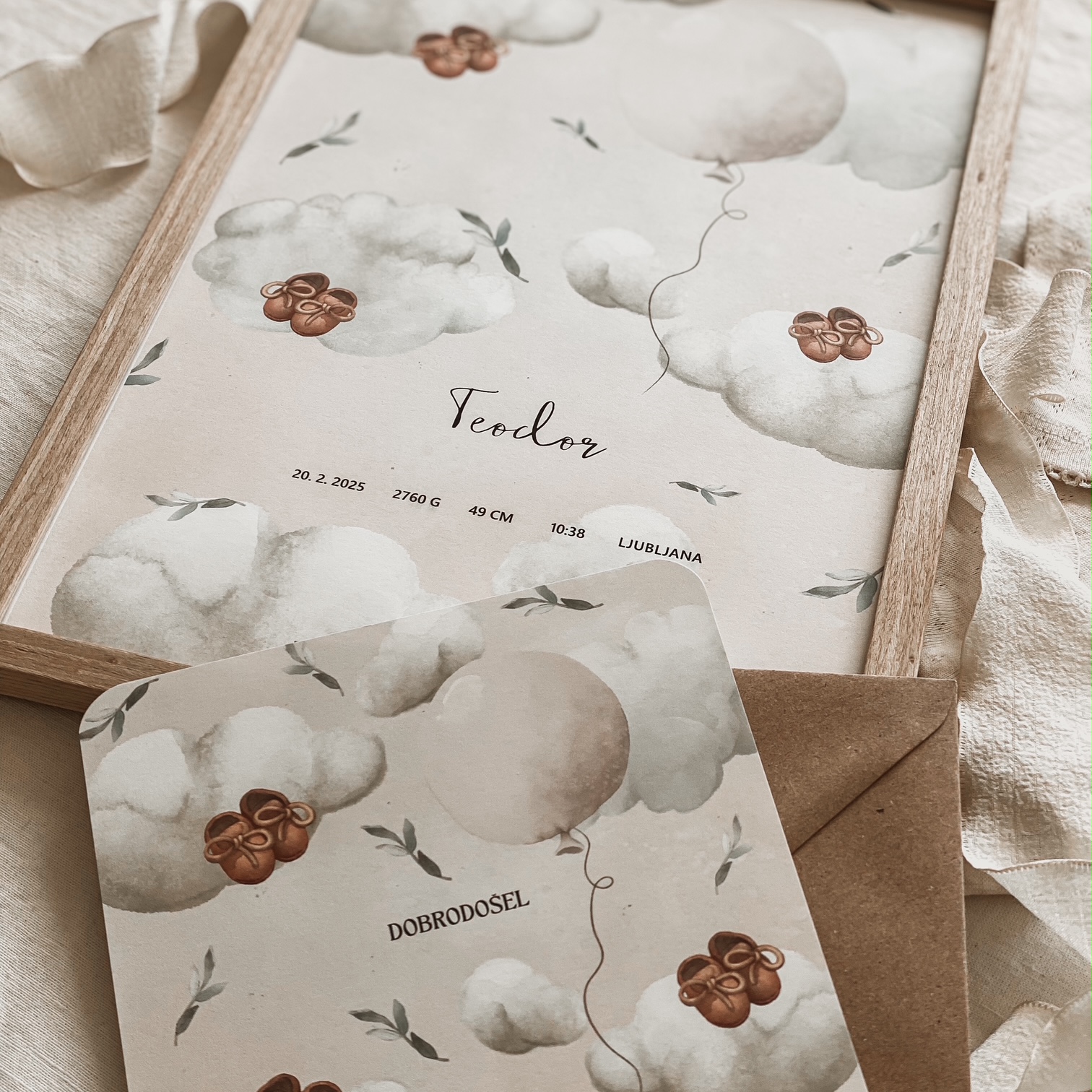 Darilni paket za mamico in dojenčka - Med oblaki