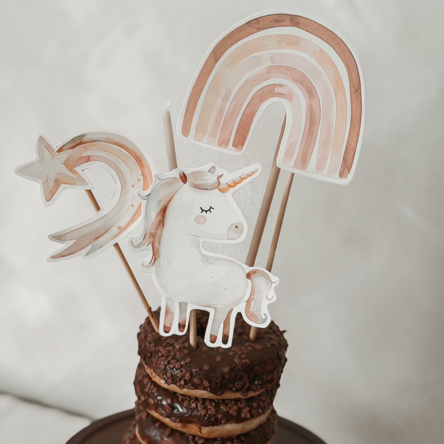 Cake topper - Mavrični samorog