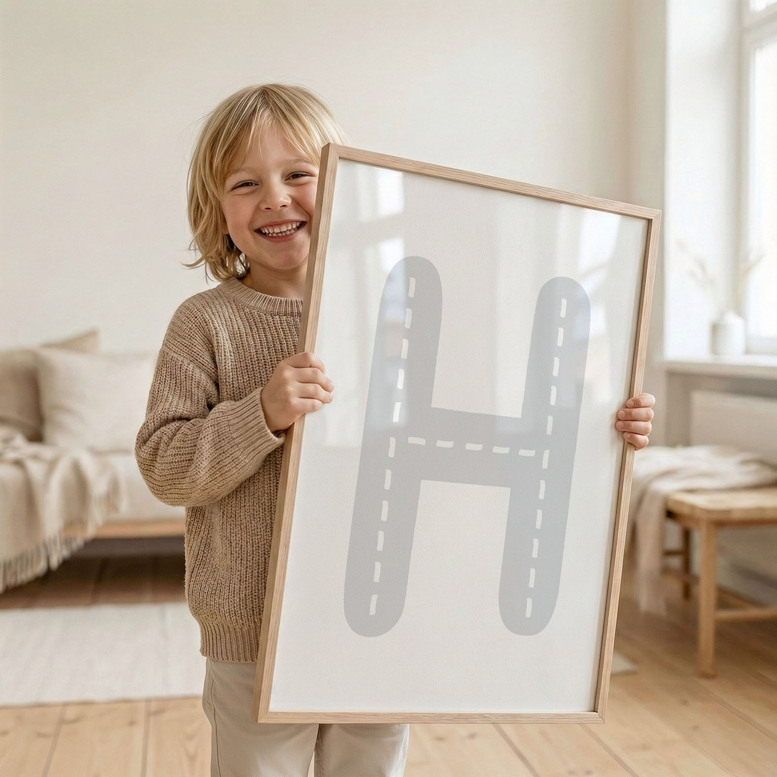 Plakat z inicialko za otroško sobo – Inicialka cesta - slika 3