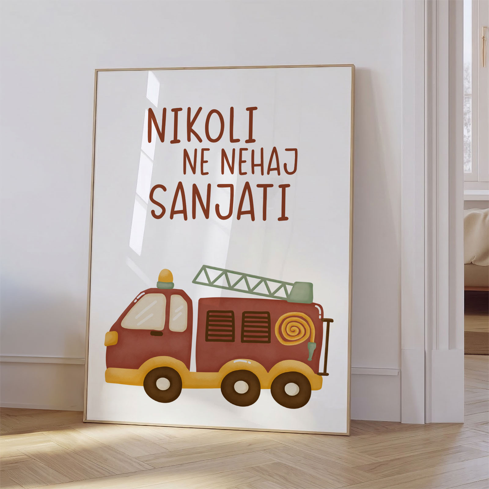 Dekorativni plakat za otroško sobo - Gasilski junak - slika 4