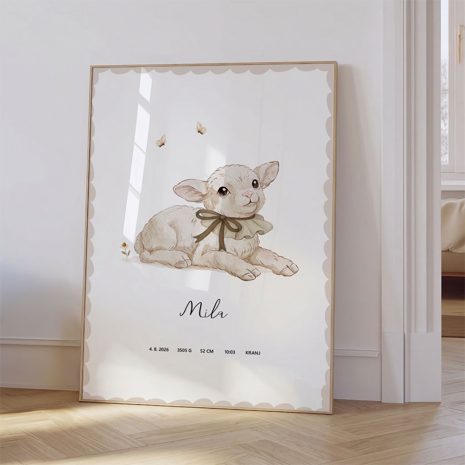 Plakat z rojstnimi podatki - Jagenjček
